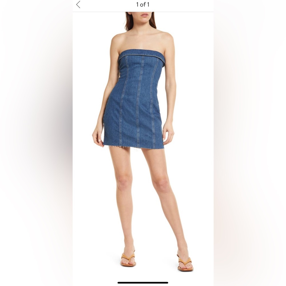 Reformation Madilyn strapless Denim Mini Dress